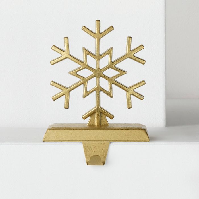Geo Snowflake Christmas Stocking Holder Gold - Wondershop&#8482; | Target