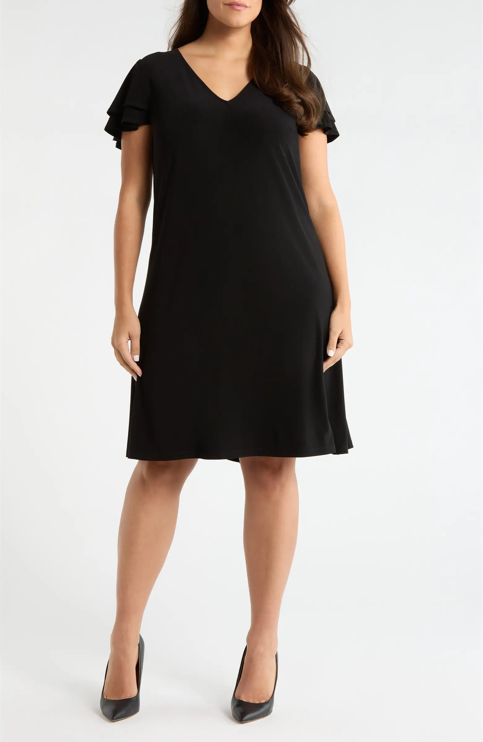 Double Flutter Sleeve A-Line Dress | Nordstrom