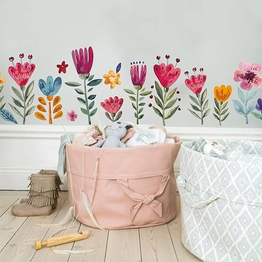 Flowers Wall Decals for Girls Bedroom - Children DIY Wall Art Stickers for Classroom, Nursery, pl... | Amazon (US)