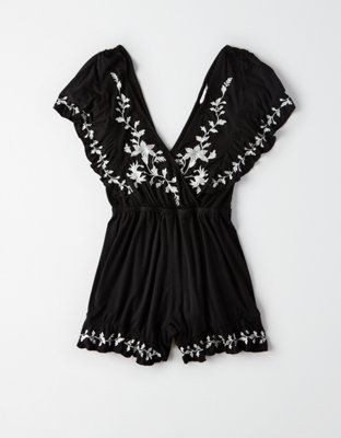 AE Knit Ruffle Romper | American Eagle Outfitters (US & CA)