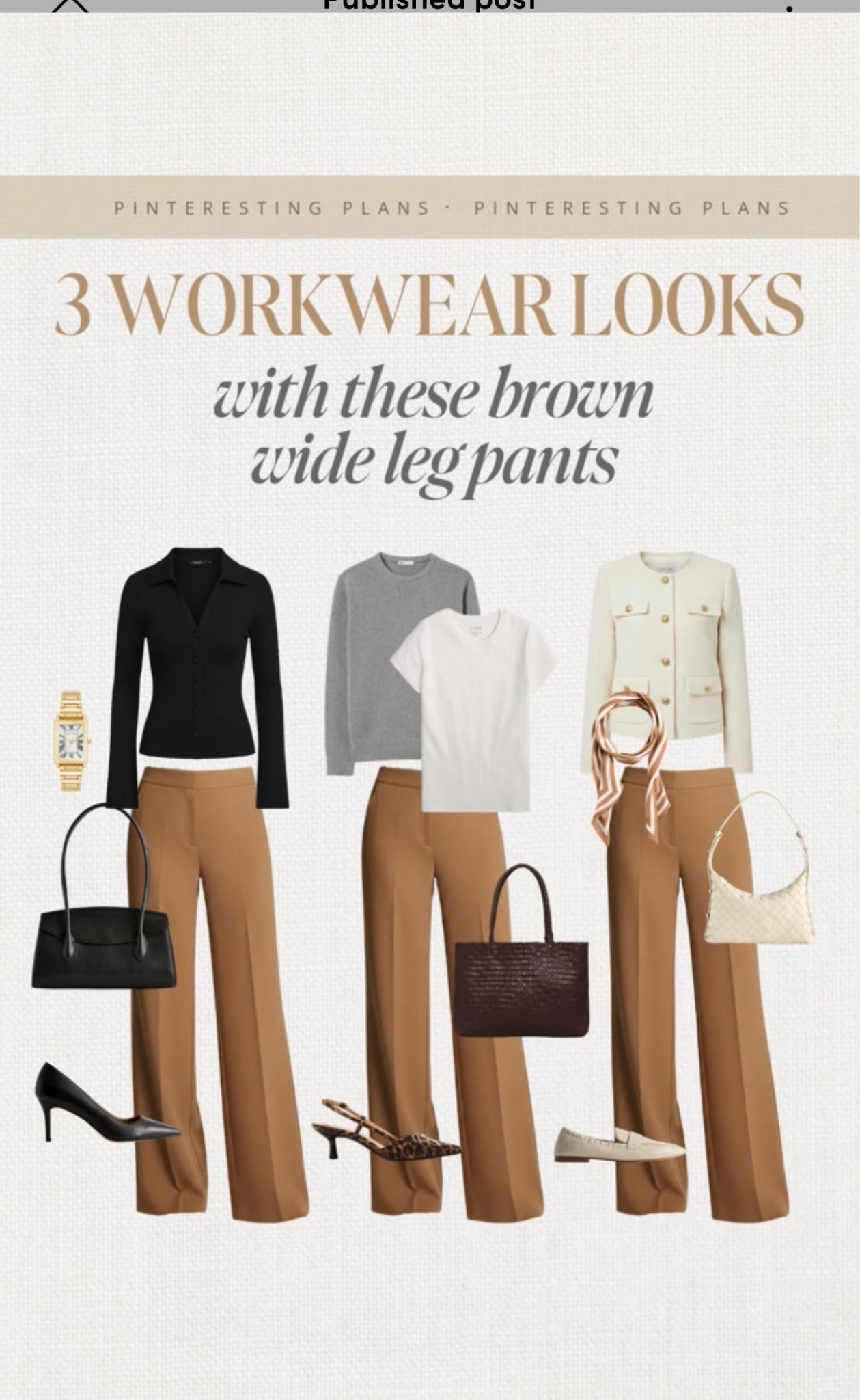3 workwear looks with these brown wide leg pants 🙌🏻🙌🏻

#LTKootd #LTKdayinmylife #LTKSeasonal

#LTKdayinmylife #LTKSeasonal #LTKWorkwear