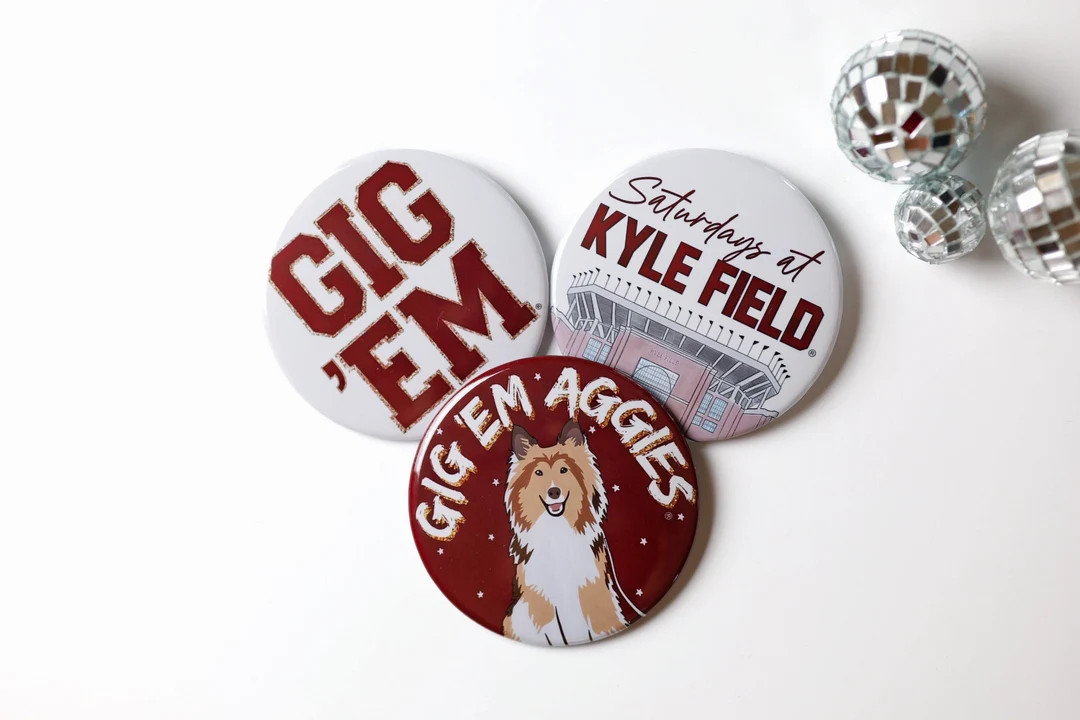 TEXAS A&M Maroon Game Day Tailgate Buttons | Game Day Pins | College Football | Tailgate Buttons ... | Etsy (US)
