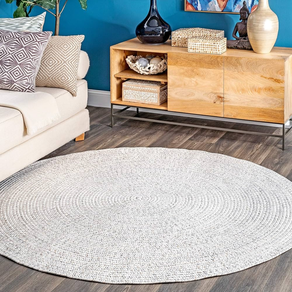 nuLOOM Wynn Braided Indoor/Outdoor Area Rug, 5' x 8' Oval, Ivory | Amazon (US)