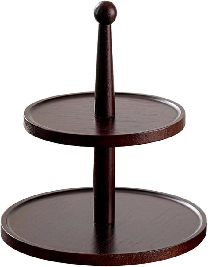 Cupcake Stand Tiered Serving Tray Wooden Cupcake Tower Rack Fruit Plate for Tea Party, 2 Tiers Da... | Amazon (US)