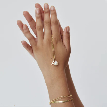 Letter & Freshwater Pearls, 18ct Gold-Plated Vermeil On Sterling Silver, Women's Necklace with Be... | Muru Jewellery.