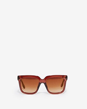 tinted red square sunglasses | Express