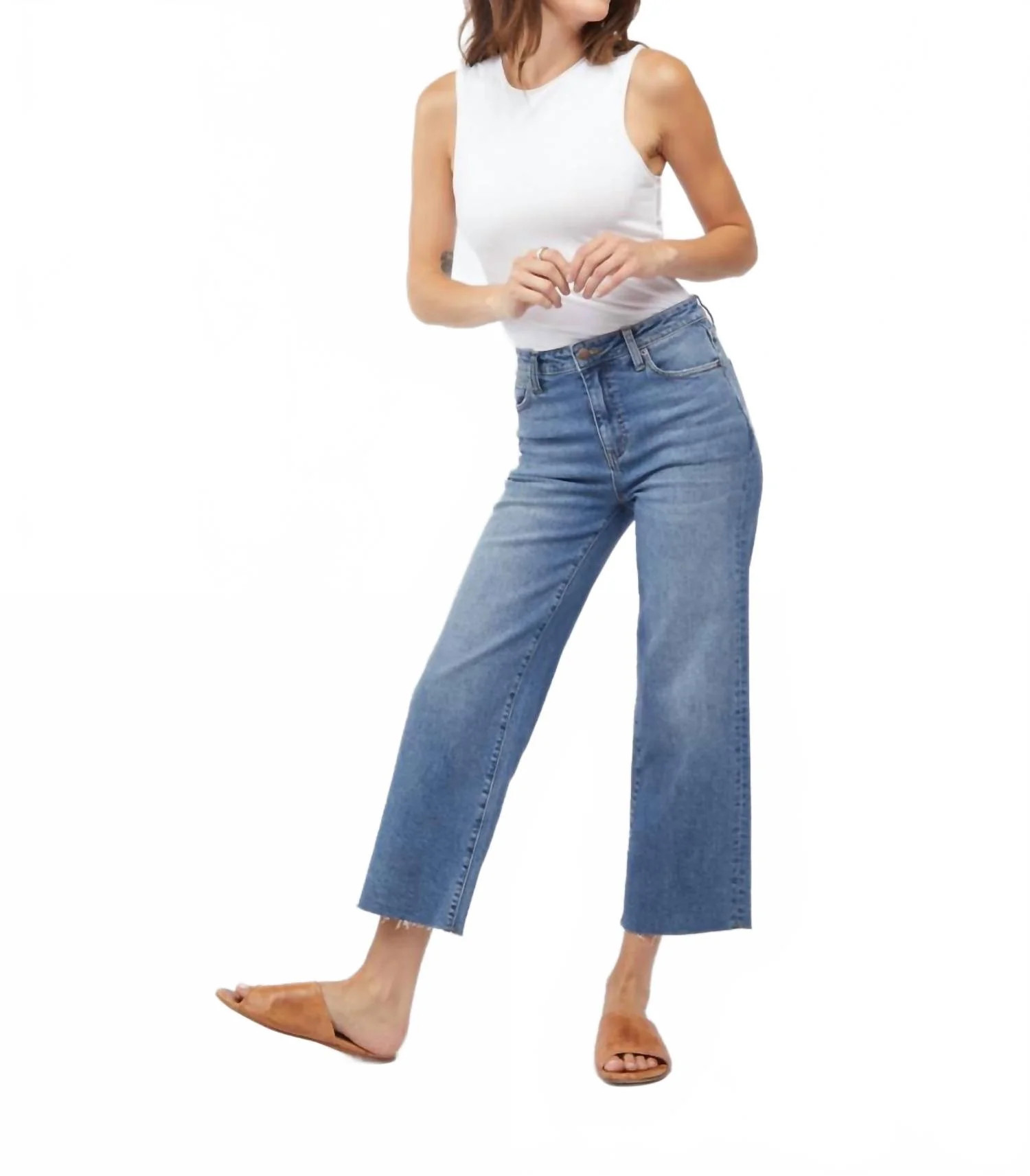 Aberdeen Ankle Crop High Rise Jean In Standard Wash | Shop Simon