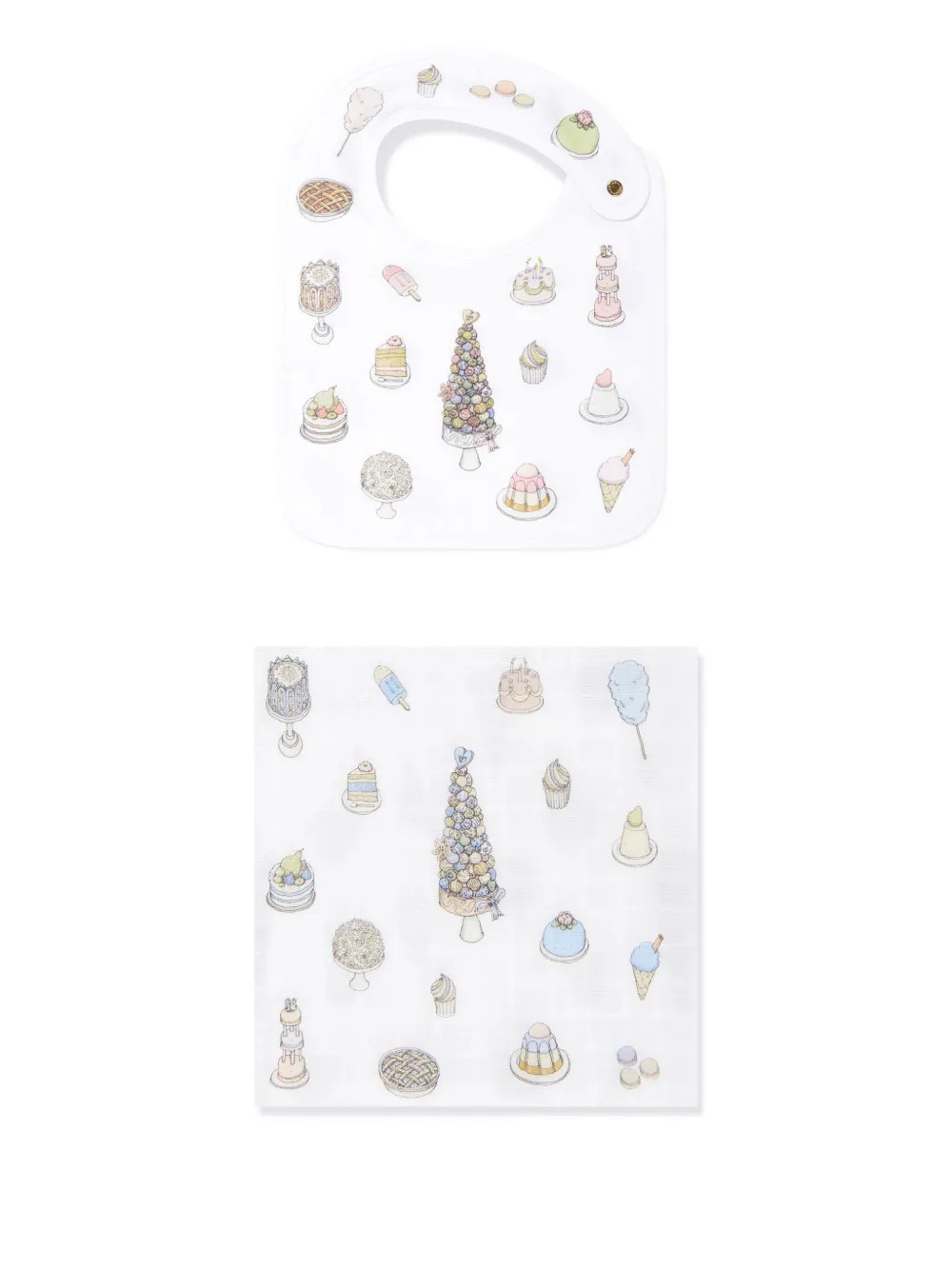 Atelier Choux Sweetie Pie bib and blanket set - White | Farfetch Global