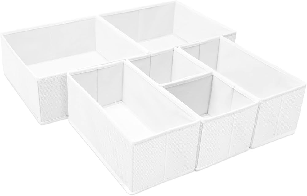 6 Pack Clothes Drawer Organizer, Fabric Foldable Closet Dresser Drawer Organizer for Clothing, Br... | Amazon (US)