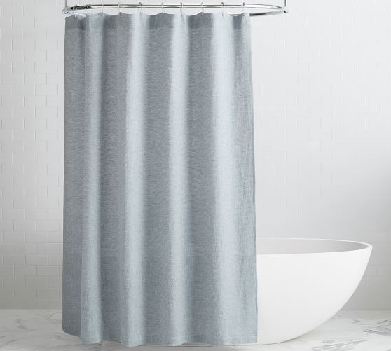 Belgian Flax Linen Waffle Shower Curtain | Pottery Barn (US)
