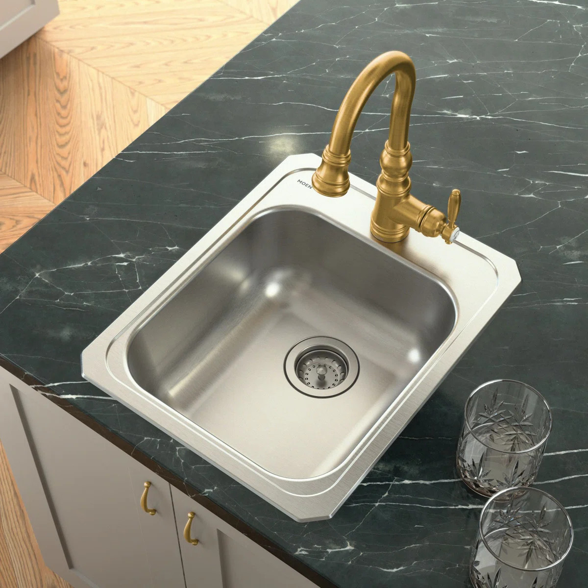 Weymouth Brushed gold One-Handle High Arc Pulldown Bar Faucet S53004BG | Wayfair North America