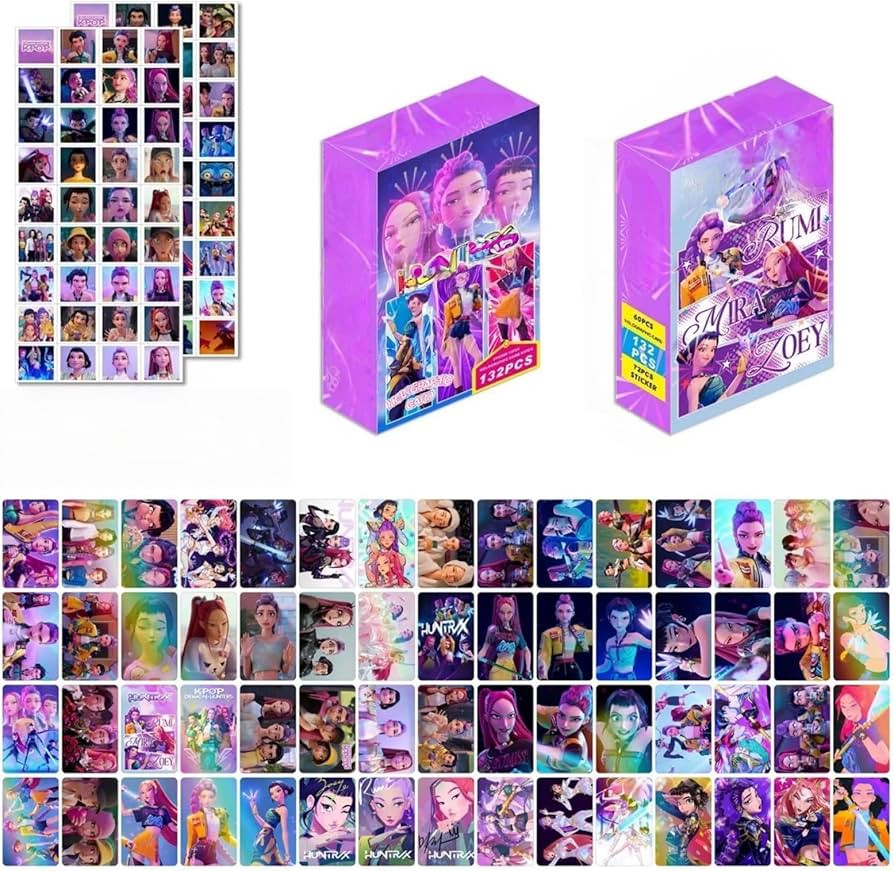 Anime Demon Hunter Holographic Cards and Stickers Set - 132 Pcs (60 Lomo Mini Cards + 72 Stickers... | Amazon (US)