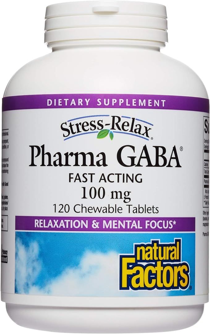 Stress-Relax Chewable Pharma GABA 100 mg by Natural Factors, Non-Drowsy Stress Support for Relaxa... | Amazon (US)