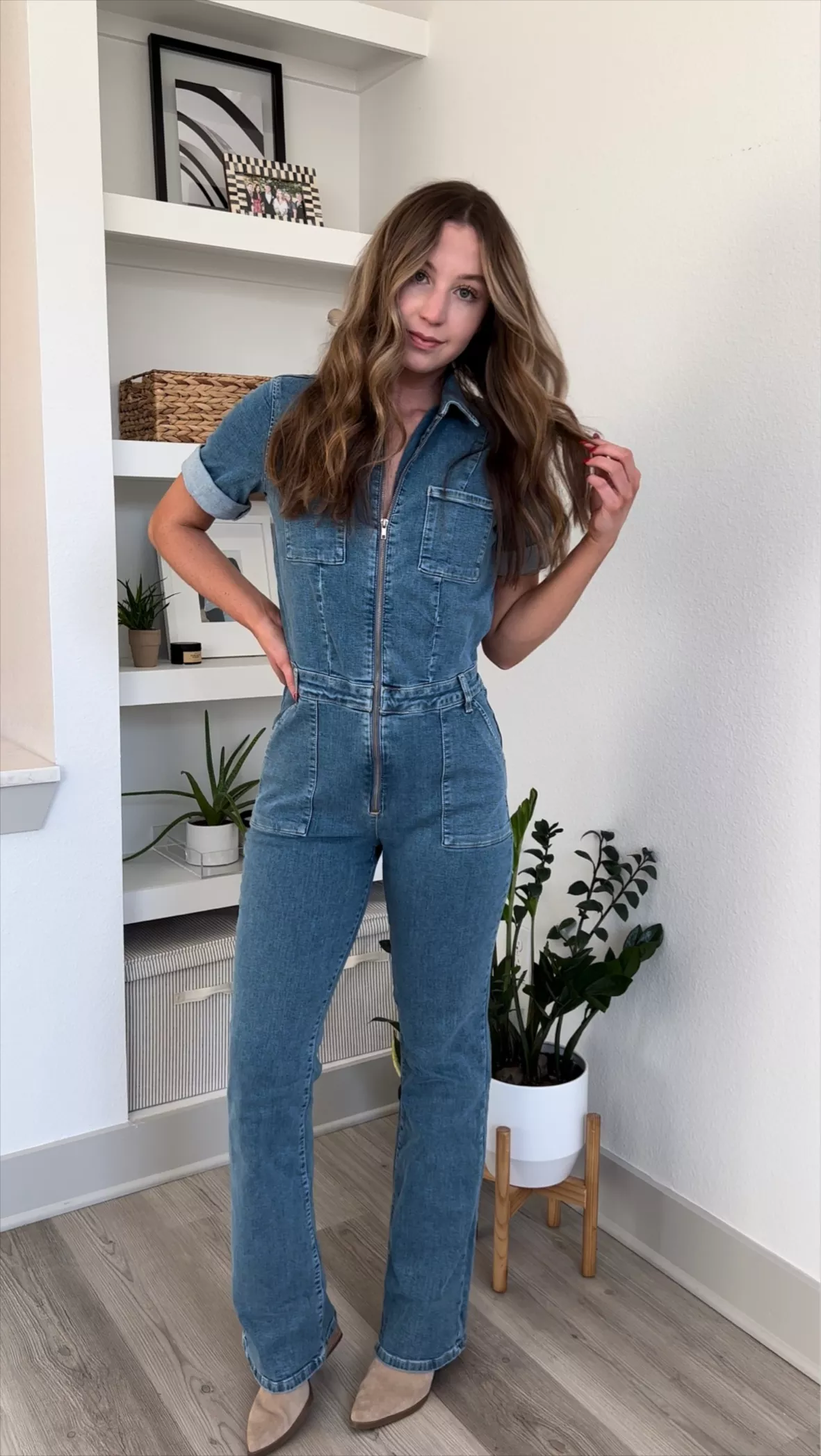 Denim jumpsuit with zipper - Women curated on LTK