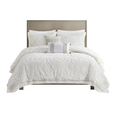 Luxurious Ivory Bedding Sets, 100% Cotton Comforter With Elegant Chenille Design | Wayfair North America
