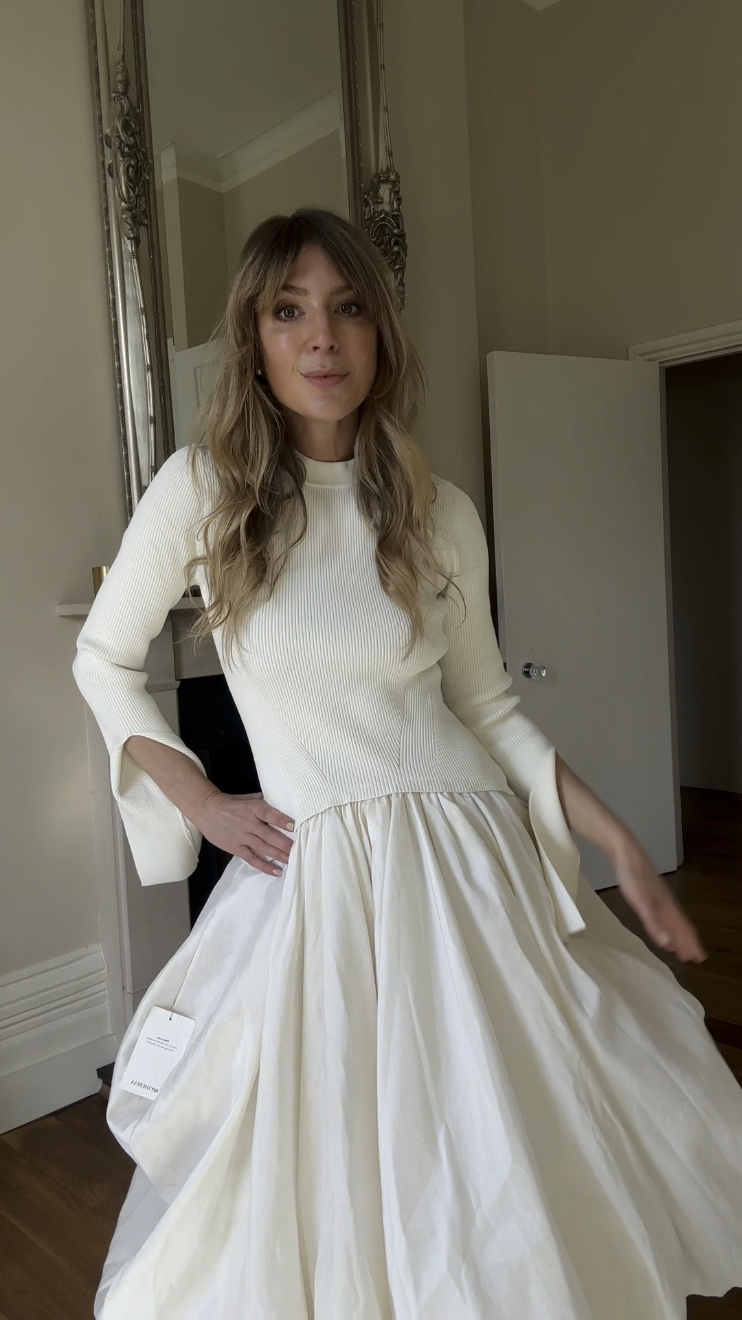 Occasion wear 
White ballerina dress 
Long sleeved dress 
Wedding dress 

#LTKstyletip #LTKeurope #LTKwedding