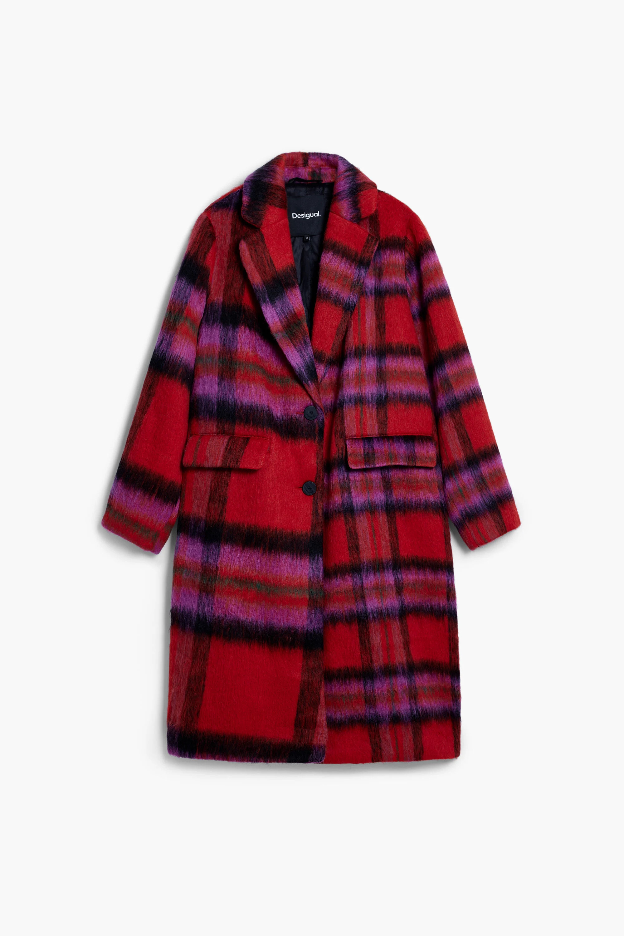 Red tartan coat Women's I Desigual.com | Desigual USA,CA