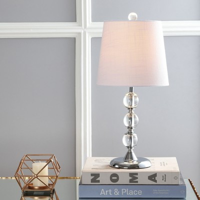 JONATHAN Y Hudson 20" Crystal Mini LED Table Lamp, Clear/ Chrome | Target