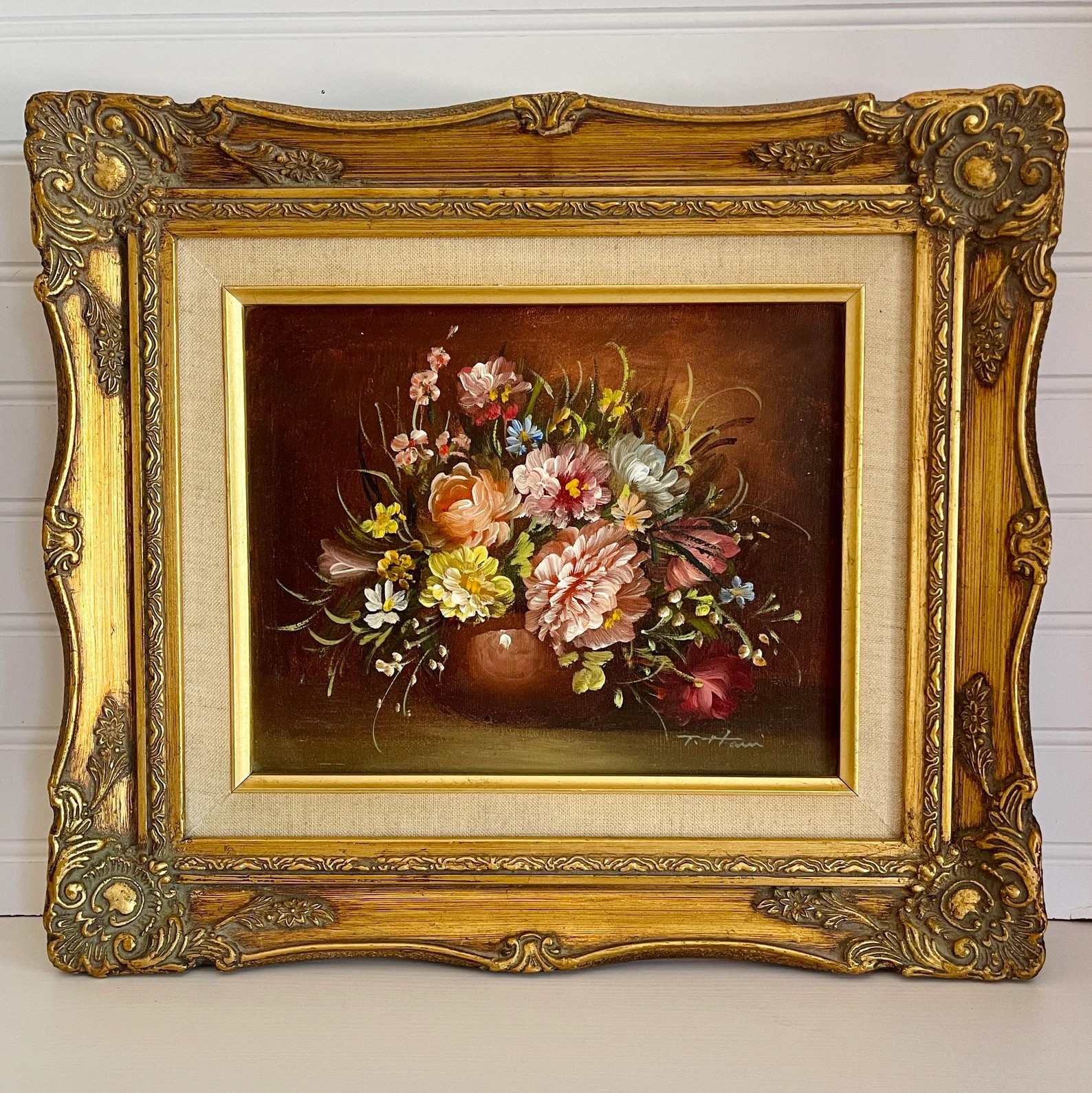 Vintage Ornate Framed Floral Still Life Arrangement Painting | Etsy (US)