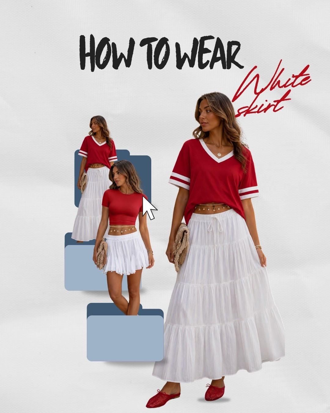 The white skirt everyone’s styling this summer ❤️🤍 Effortless, feminine, and so easy to wear. #LTKStyle #SummerOutfit #WhiteSkirtStyle