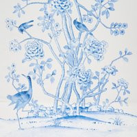 Schumacher Chinois Palais Fabric, 100% Linen in Porcelain by DecoratorsBest | DecoratorsBest