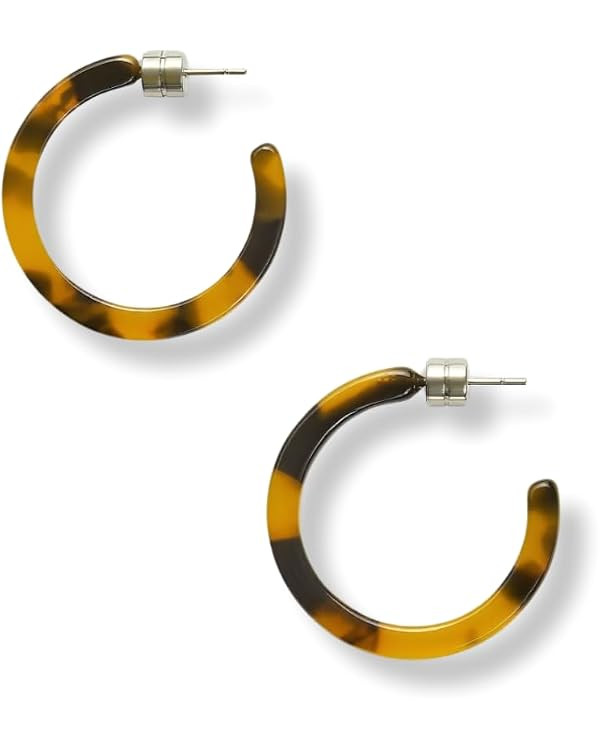 Circle Hoop Earrings Acetate Resin Fashion Jewelry for Women | Amazon (US)