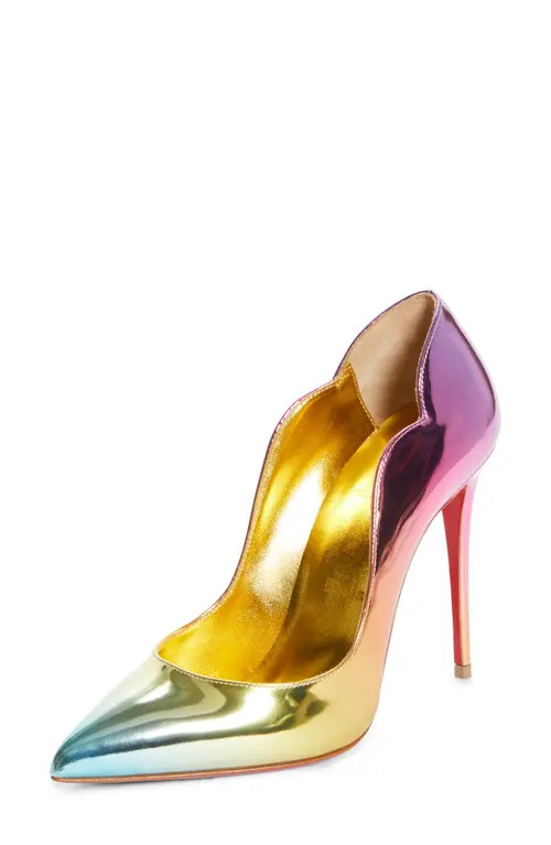 Christian Louboutin Hot Chick Pointed Toe Pump in Multi/Lin Gold at Nordstrom, Size 5.5Us | Nordstrom