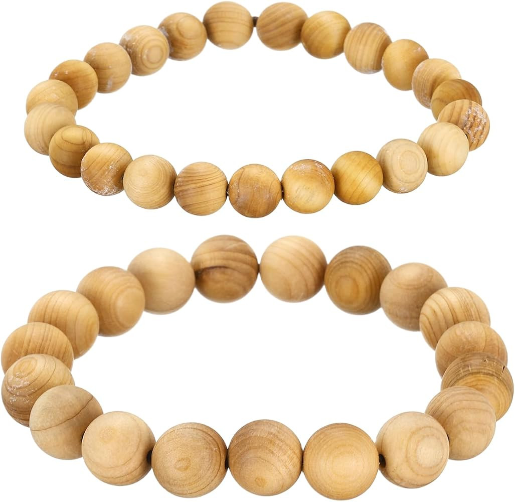 MECCANIXITY Pcs Prayer Beads Bracelet, Natural Wooden Bead Mala Bracelets Link Wrist for Men Wome... | Amazon (US)