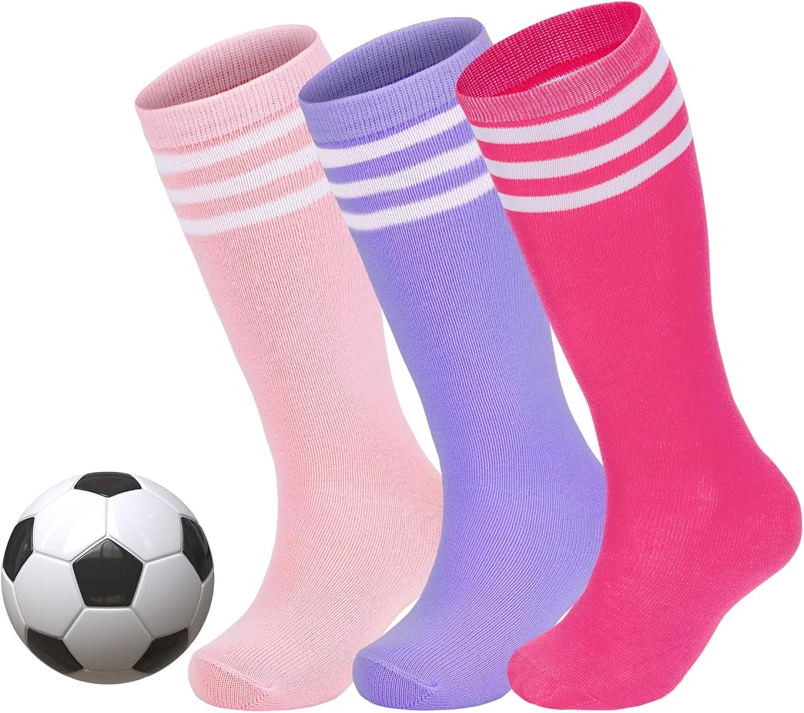 Zando Girls Soccer Socks Kids Youth Baseball Softball Over Calf Socks | Amazon (US)