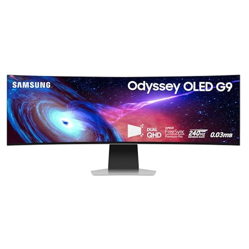 SAMSUNG 49" Odyssey G93SC Series OLED Curved Gaming Monitor + $100 Amazon Gift Card, 240Hz, 0.03ms, Dual QHD, DisplayHDR True Black 400, FreeSync Premium Pro, LS49CG932SNXZA, 2023 | Amazon (US)