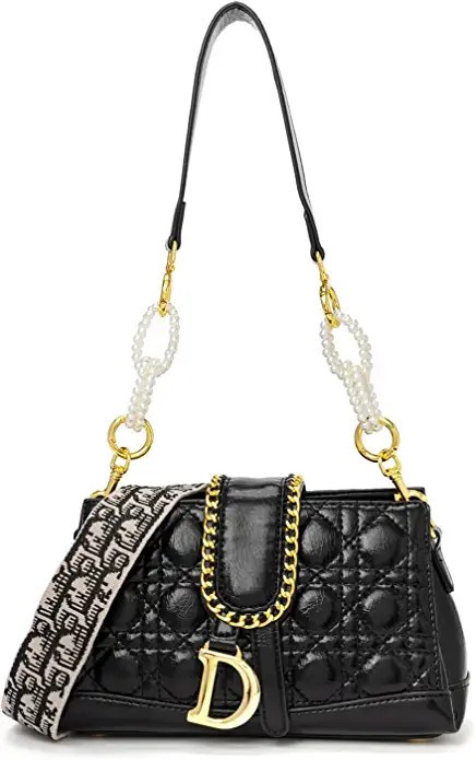 Sweetovo Quilted Shoulder Bag for Women Designer Crossbody Purse Small Handbag with 2 Removable S... | Amazon (US)