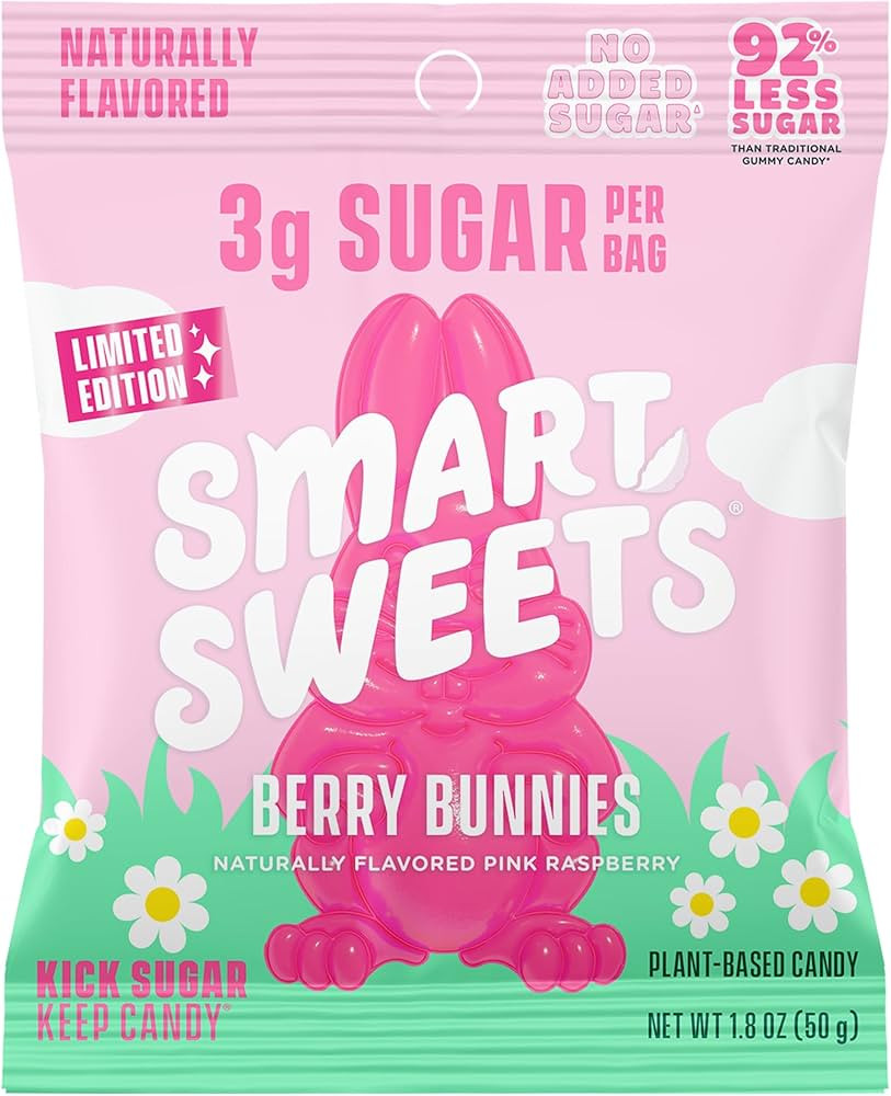 SmartSweets Berry Bunnies Easter Candy, 1.8oz (Pack of 14),Gummy Candy with Low Sugar, Low Calori... | Amazon (US)