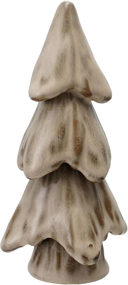 Creative Co-Op Stoneware Tree Decor in Reactive Glaze, Cream Color | Amazon (US)