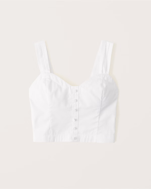 Women's Wide Strap Poplin Button-Through Top | Women's Tops | Abercrombie.com | Abercrombie & Fitch (US)