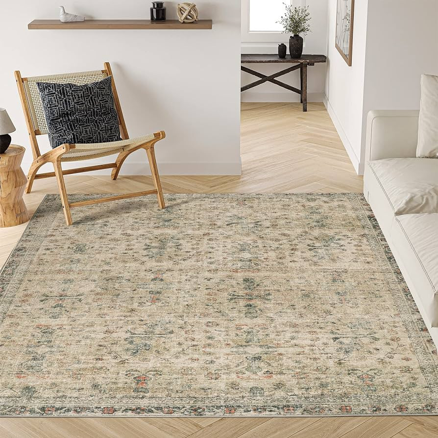 ComiComi Washable Rug 9x12 - Stain Resistant Vintage 9x12 Area Rug, Super Soft Washable Rug for L... | Amazon (US)