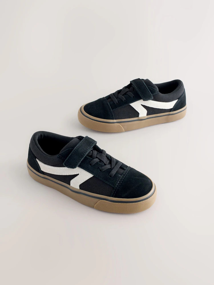 Black Touch Fastening Elastic Lace Trainers | Next US