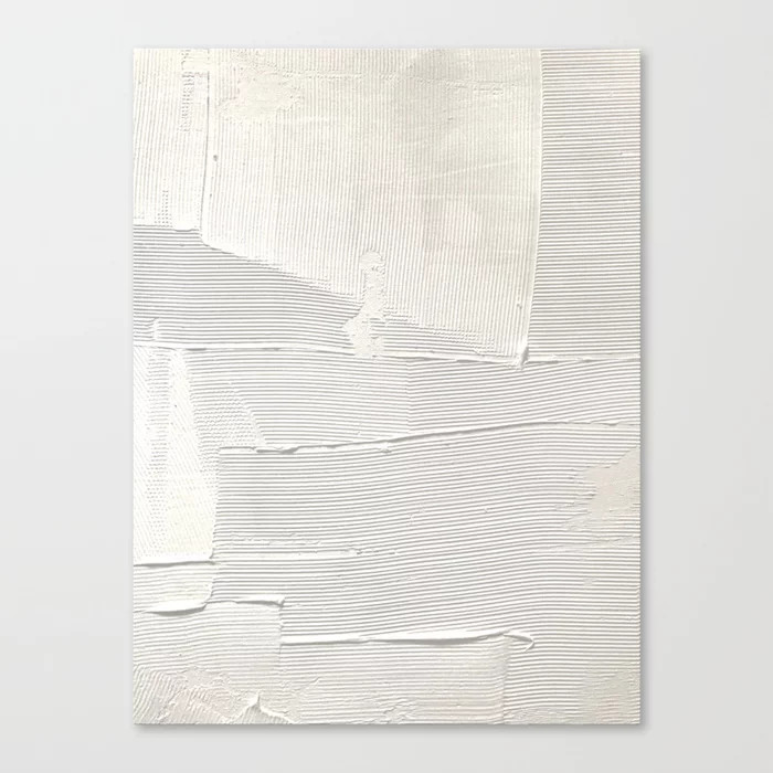 Relief [1]: an abstract, textured piece in white by Alyssa Hamilton Art Canvas Print | Society6