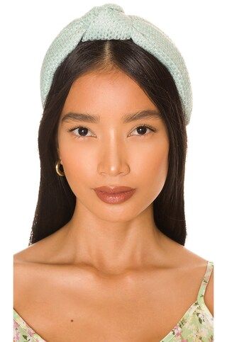 Lele Sadoughi Open Weave Knotted Headband in Sea Green from Revolve.com | Revolve Clothing (Global)