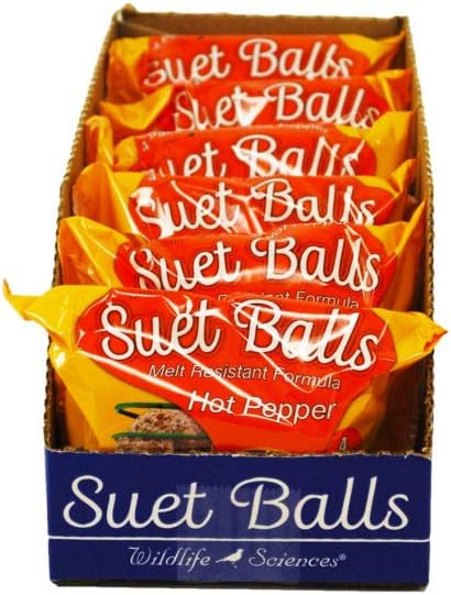 Wildlife Sciences Suet Balls 24 Pack, 6 Individually Wrapped Packs of 4 Bird Suet Balls (Hot Pepp... | Amazon (US)