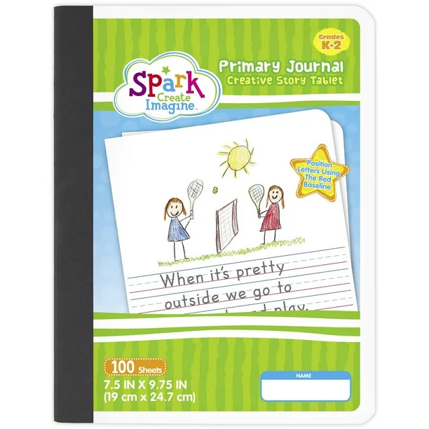 Spark Half Page Ruled Primary Journal, Grades K-2, 100 Pages (09644) - Walmart.com | Walmart (US)
