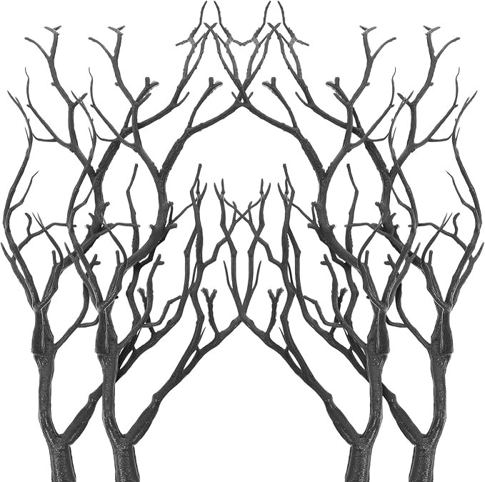 DECHOUS Black Plastic Tree Branches, 4Pcs Manzanita Branches Black Branches Halloween Decor Artif... | Amazon (US)