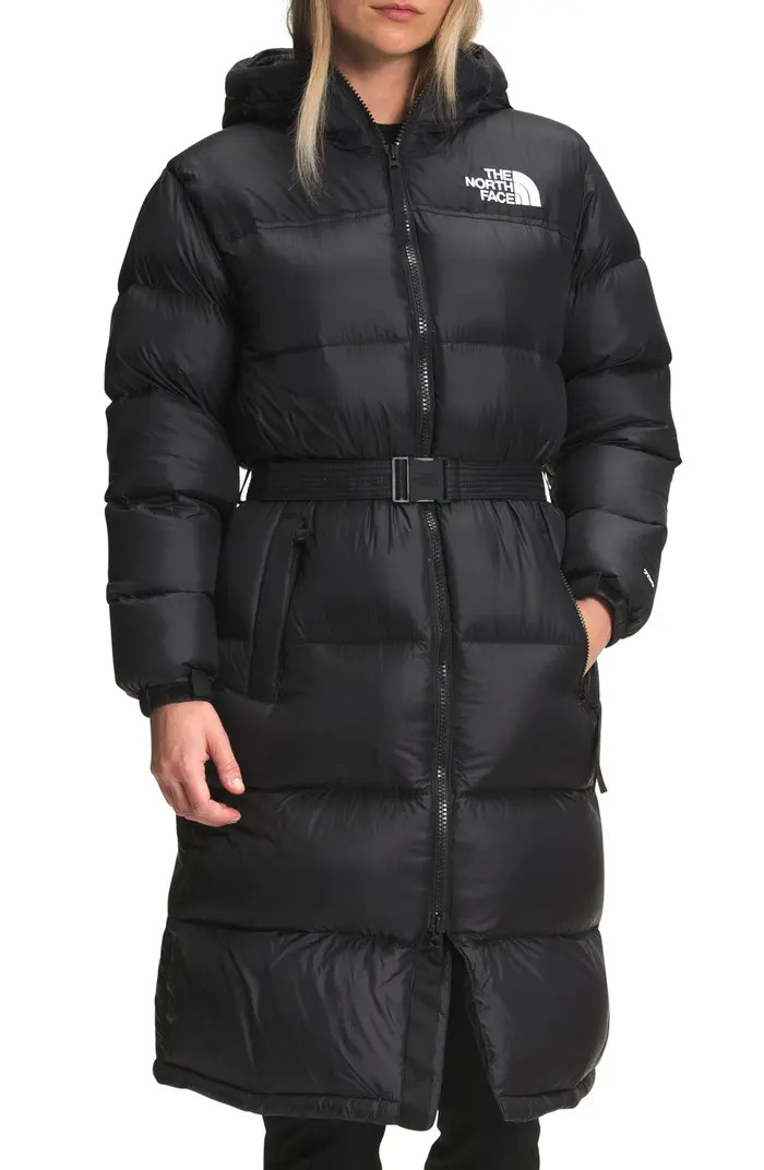 Nuptse® Belted Water Repellent 700 Fill Power Long Down Jacket | Nordstrom