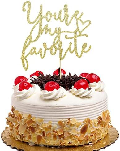 Amazon.com: You're My Favorite Cake Topper for Wedding Anniversary, Engagement Party Decorations ... | Amazon (US)