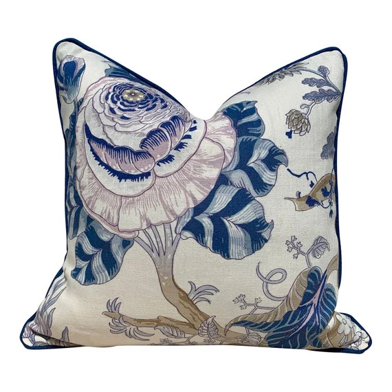 Schumacher Indian Arbre Pillow in Blue and Lavender. Floral | Etsy | Etsy (US)