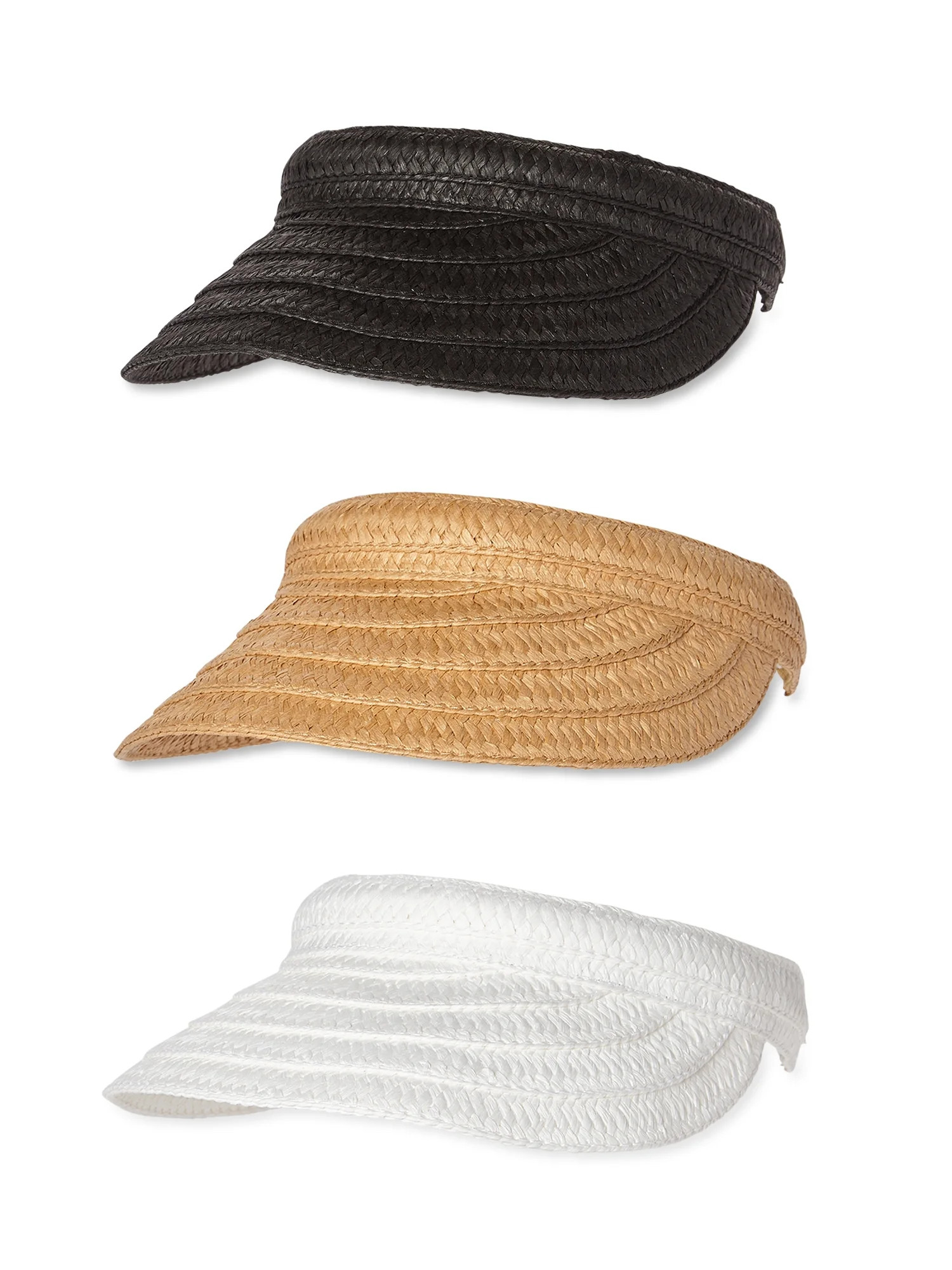 Time and Tru 3pk Ladies Visors - Walmart.com | Walmart (US)