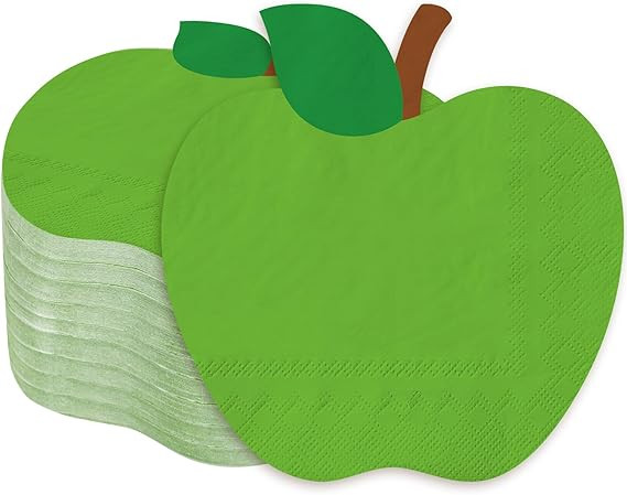 Whaline 100Pcs Back to School Paper Napkin Green Apple Disposable Napkins School Season Luncheon ... | Amazon (US)