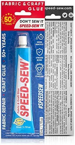 Speed-Sew No Sew Fabric Glue Adhesive for Craft Projects, DIY Clothing Repairs, Denim, Upholstery, L | Amazon (US)