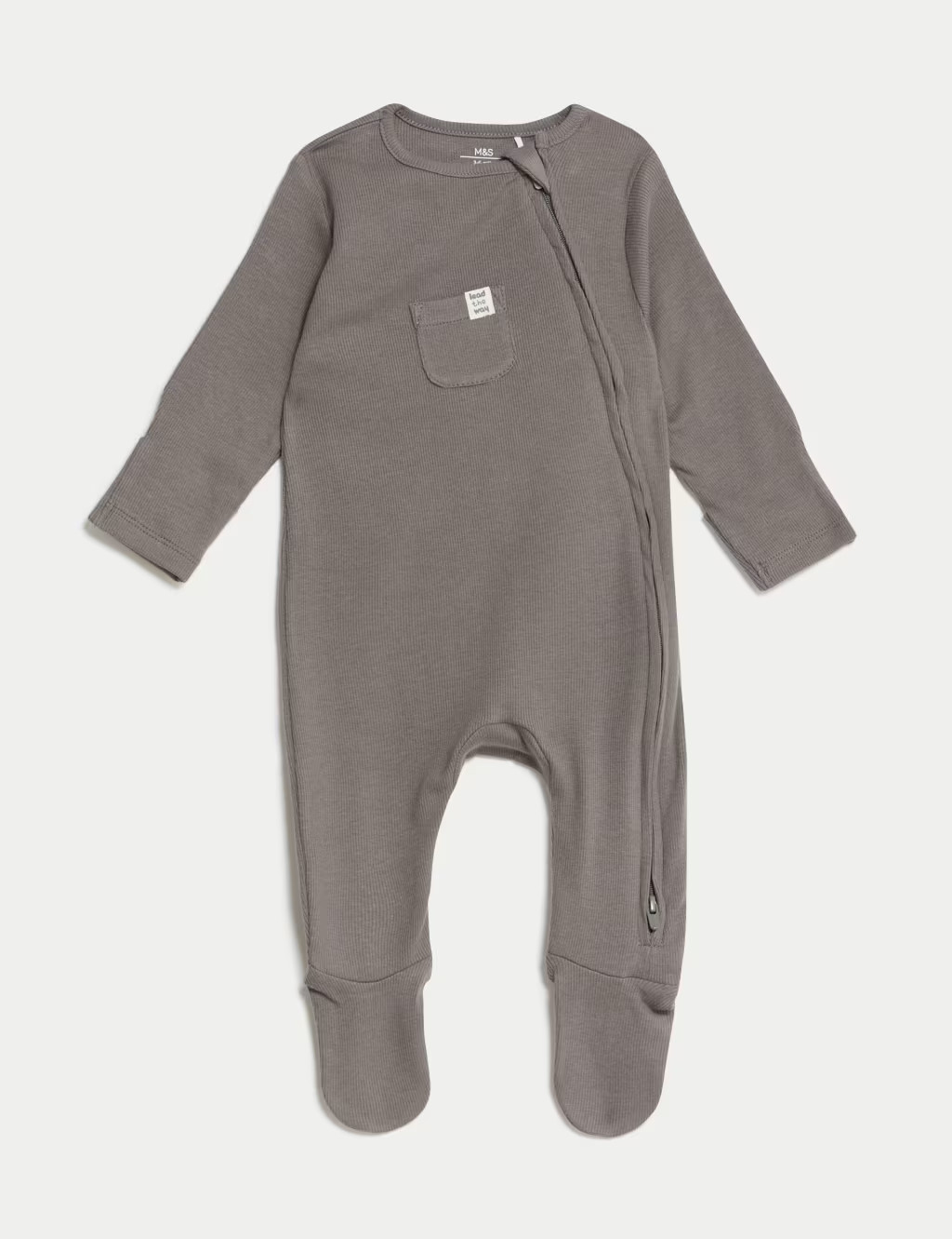 3pk Cotton Rich Striped & Plain Sleepsuits (0-3 Yrs) | M&S Collection | M&S | Marks & Spencer (UK)