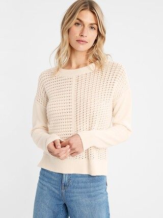 Open Stitch Crew-Neck Sweater | Banana Republic Factory