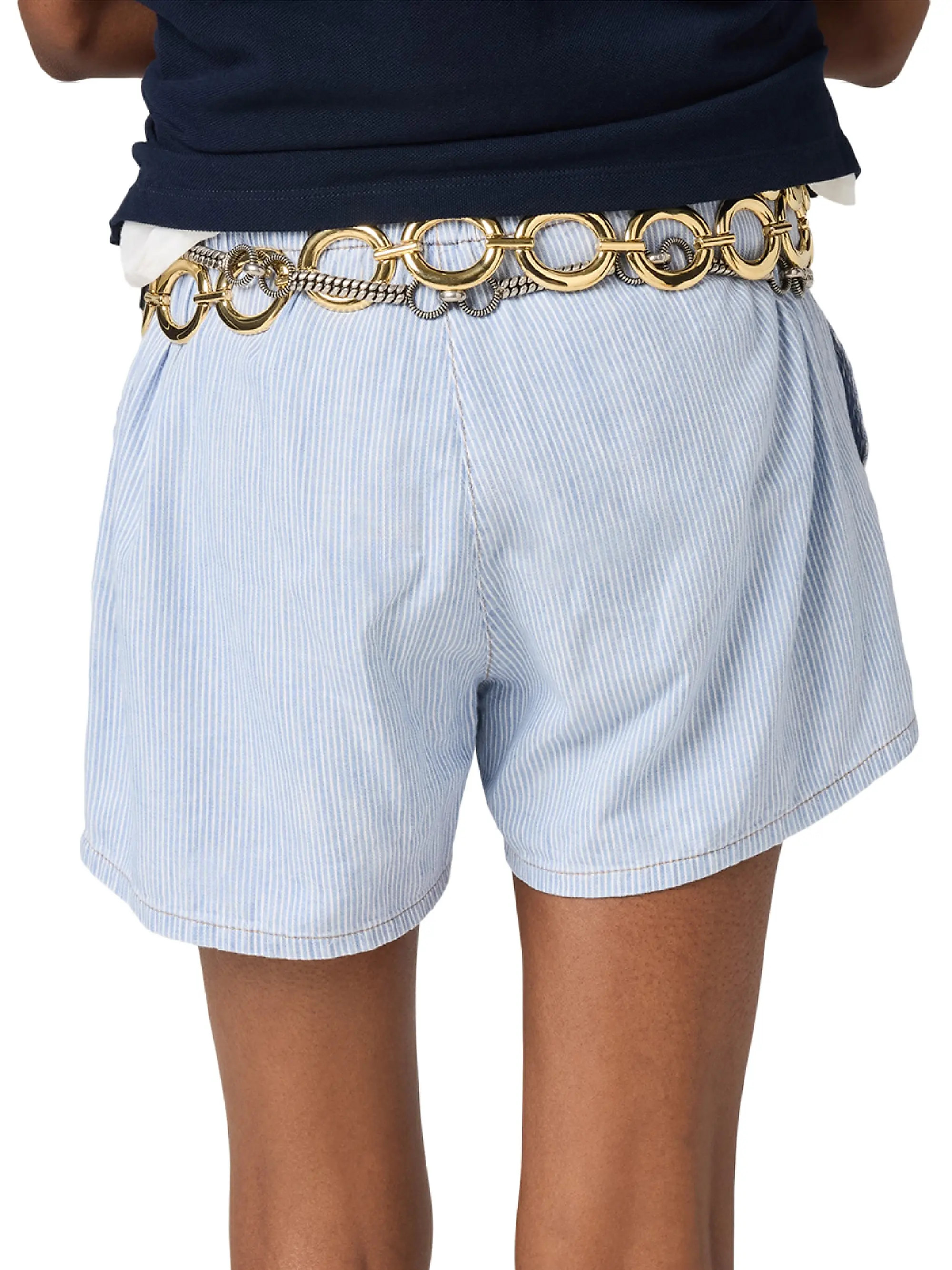 Miu Miu Striped Chambray Bermudas | Saks Fifth Avenue | Saks Fifth Avenue